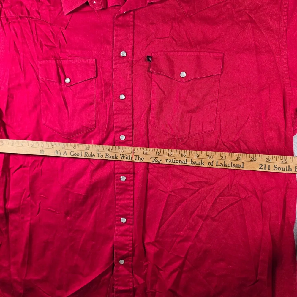 Panhandle Slim Western Shirt Mens XXL‎ Red Pearl Snap Vintage Cotton 3652177